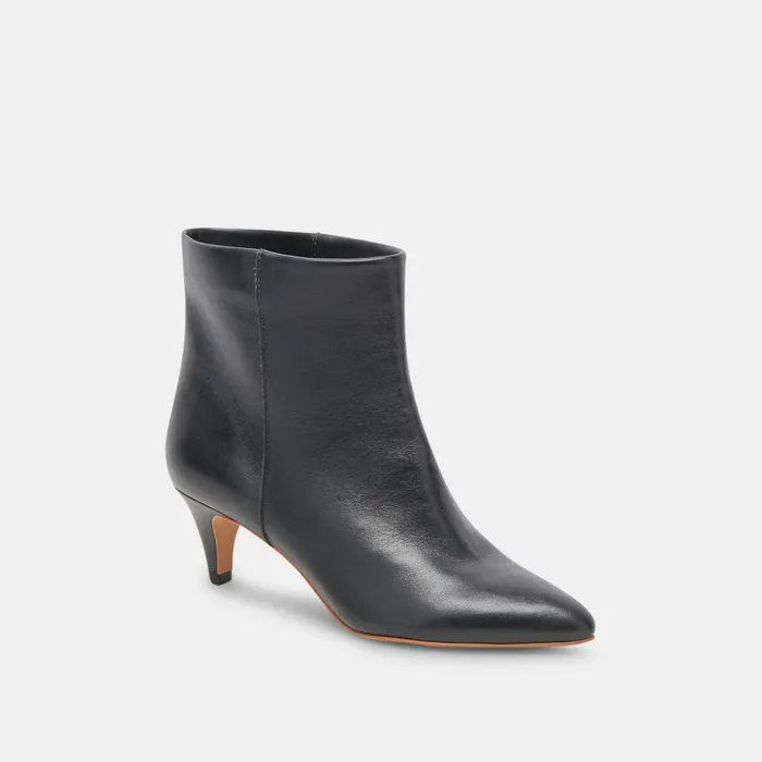 Dee Booties Jet Black Leather Women Dolce Vita Boots and Booties
