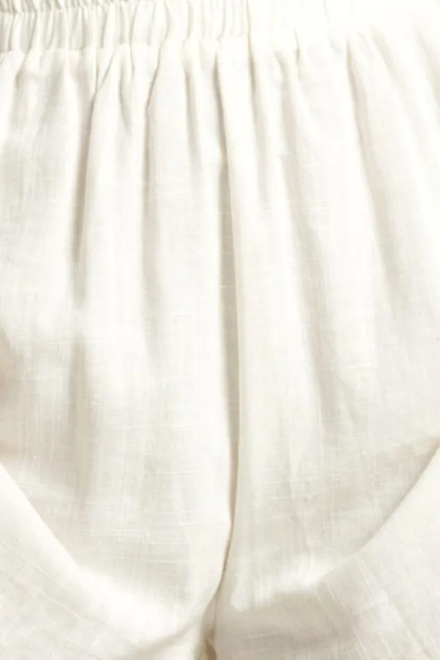 Dexie Shorts 8211 Linen Look Elastic High Waisted Ruched Tie Shorts In White Women Showpo Shorts