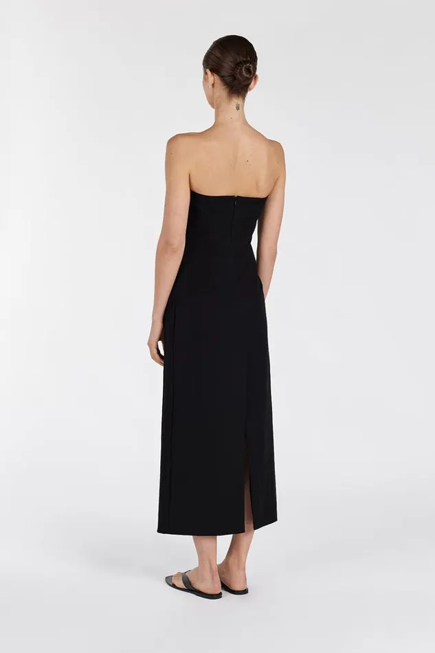 DISSH Event Dresses OPAL BLACK STRAPLESS MIDI DRESS 8211 Women