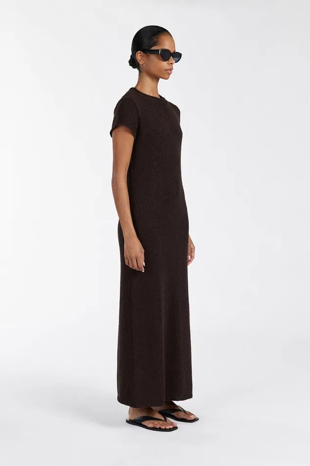 DISSH Knit Dresses LEO BITTER CHOC KNIT MIDI DRESS 8211 Women