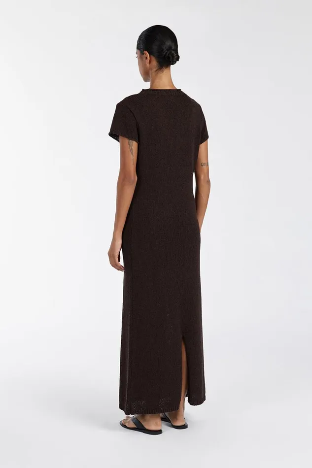 DISSH Knit Dresses LEO BITTER CHOC KNIT MIDI DRESS 8211 Women
