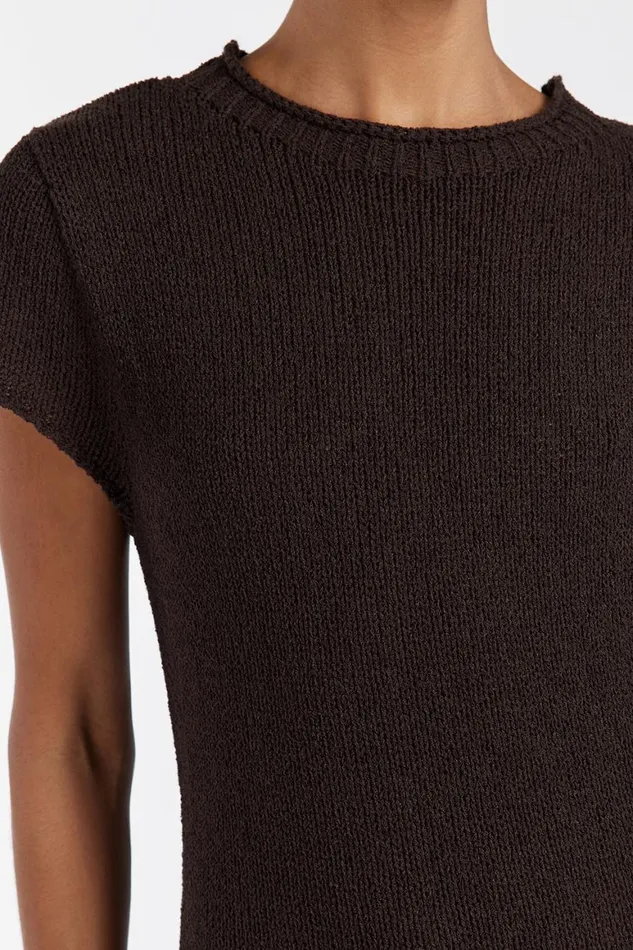 DISSH Knit Dresses LEO BITTER CHOC KNIT MIDI DRESS 8211 Women