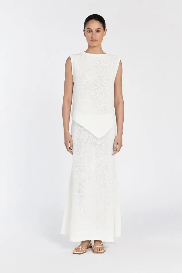 DISSH Knitted ALTHEA OFF WHITE ASYM KNIT TOP 8211 Women