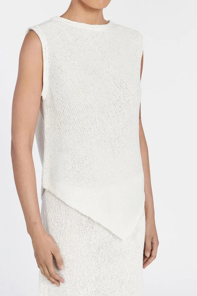 DISSH Knitted ALTHEA OFF WHITE ASYM KNIT TOP 8211 Women