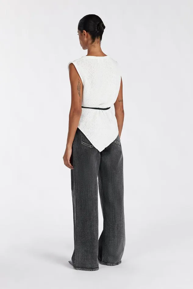 DISSH Knitted ALTHEA OFF WHITE ASYM KNIT TOP 8211 Women