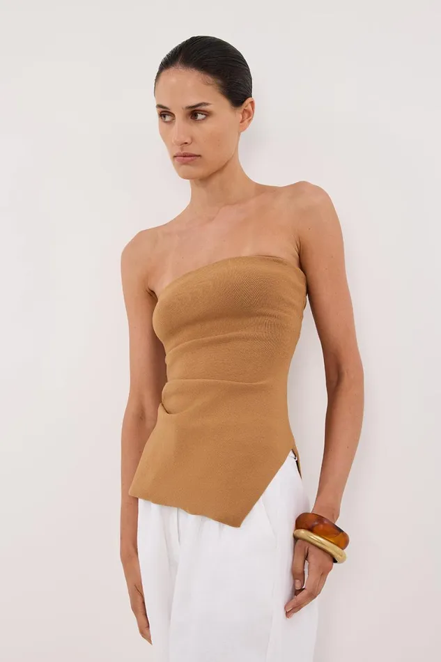 DISSH Knitted LUKE TAN BANDEAU KNIT TOP 8211 Women