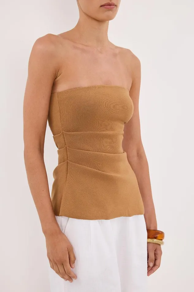 DISSH Knitted LUKE TAN BANDEAU KNIT TOP 8211 Women