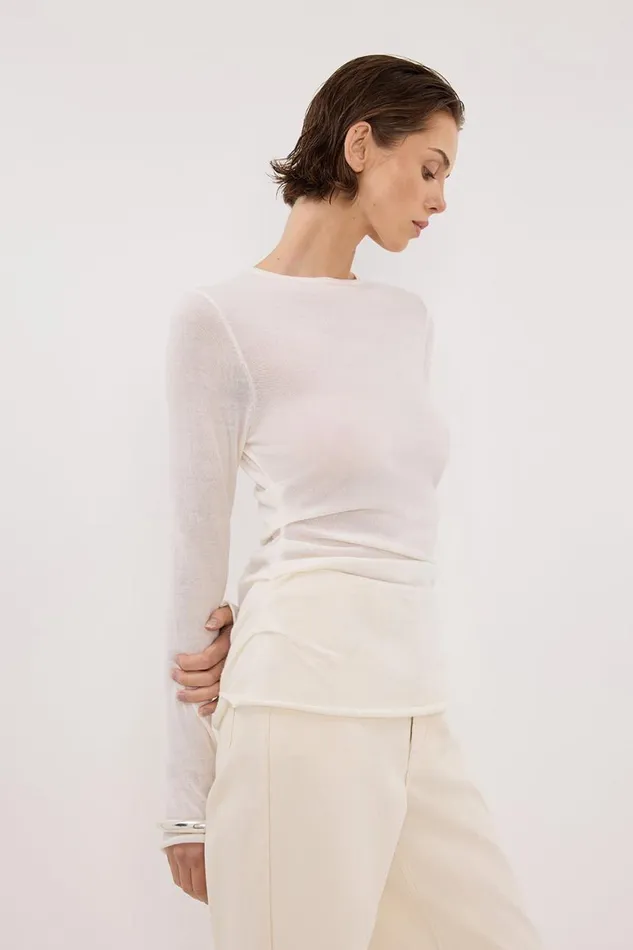 DISSH Knitted NICO OFF WHITE MERINO KNIT TOP 8211 Women