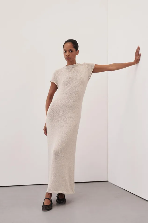 DISSH Midi Dresses LEO CHALK KNIT MIDI DRESS 8211 Women