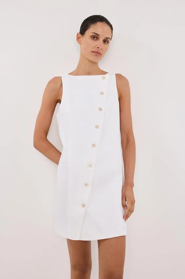 DISSH Mini Dresses TOMMY WHITE LINEN MINI DRESS 8211 Women