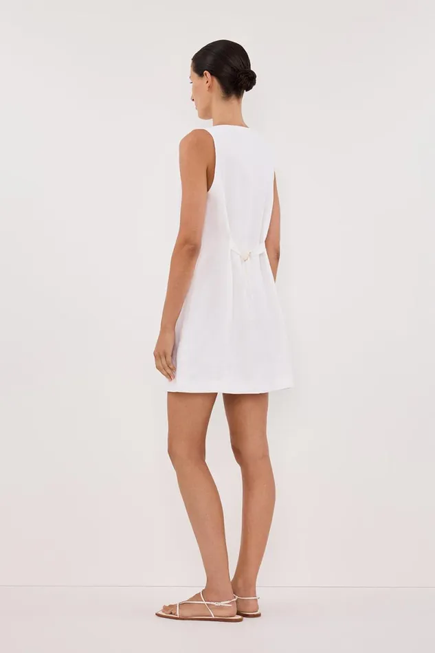 DISSH Mini Dresses TOMMY WHITE LINEN MINI DRESS 8211 Women