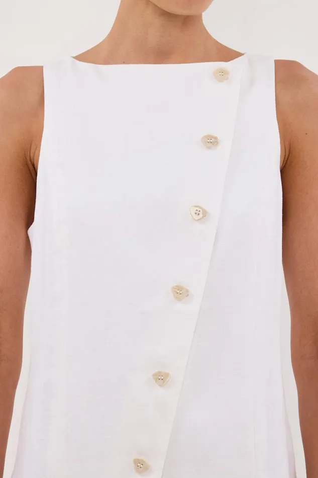 DISSH Mini Dresses TOMMY WHITE LINEN MINI DRESS 8211 Women
