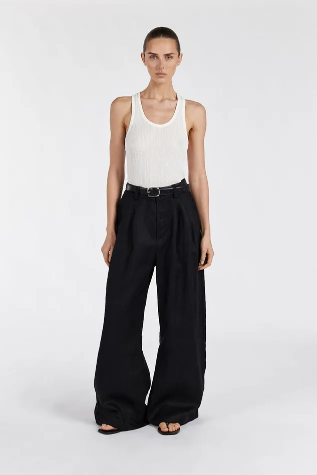 DISSH Pants HOLDEN BLACK LINEN PANT 8211 Women