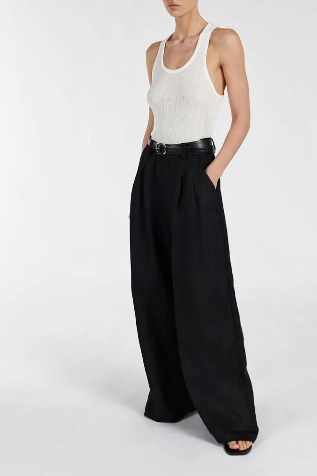DISSH Pants HOLDEN BLACK LINEN PANT 8211 Women