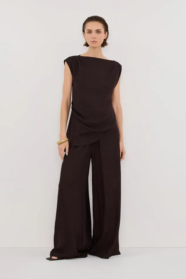 DISSH Pants SHYLA BITTER CHOC WIDE LEG PANT 8211 Women