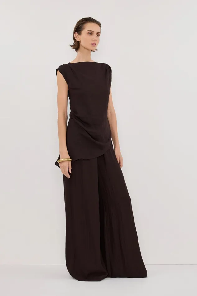 DISSH Pants SHYLA BITTER CHOC WIDE LEG PANT 8211 Women