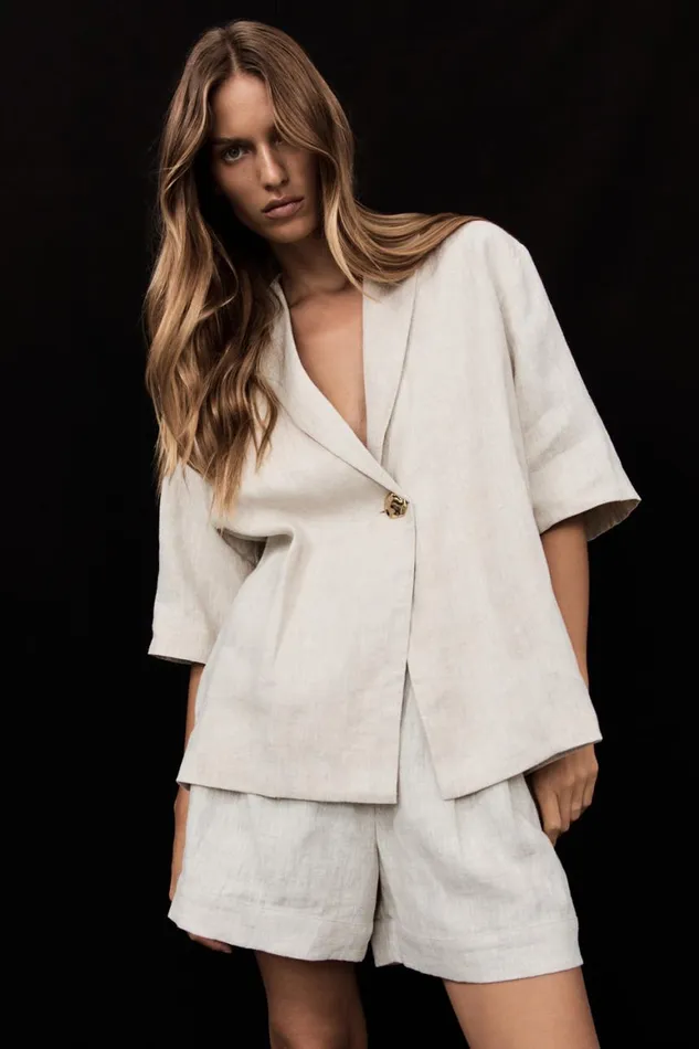 DISSH Shirts NALA NATURAL LINEN RESORT SHIRT 8211 Women