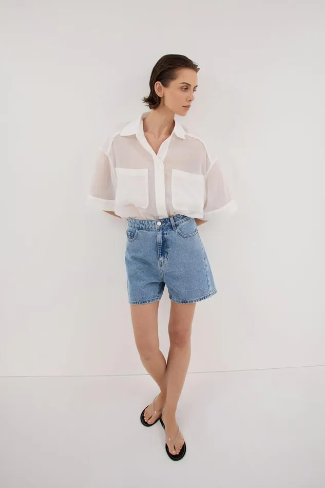 DISSH Shorts FINN MEDIUM BLUE DENIM SHORT 8211 Women