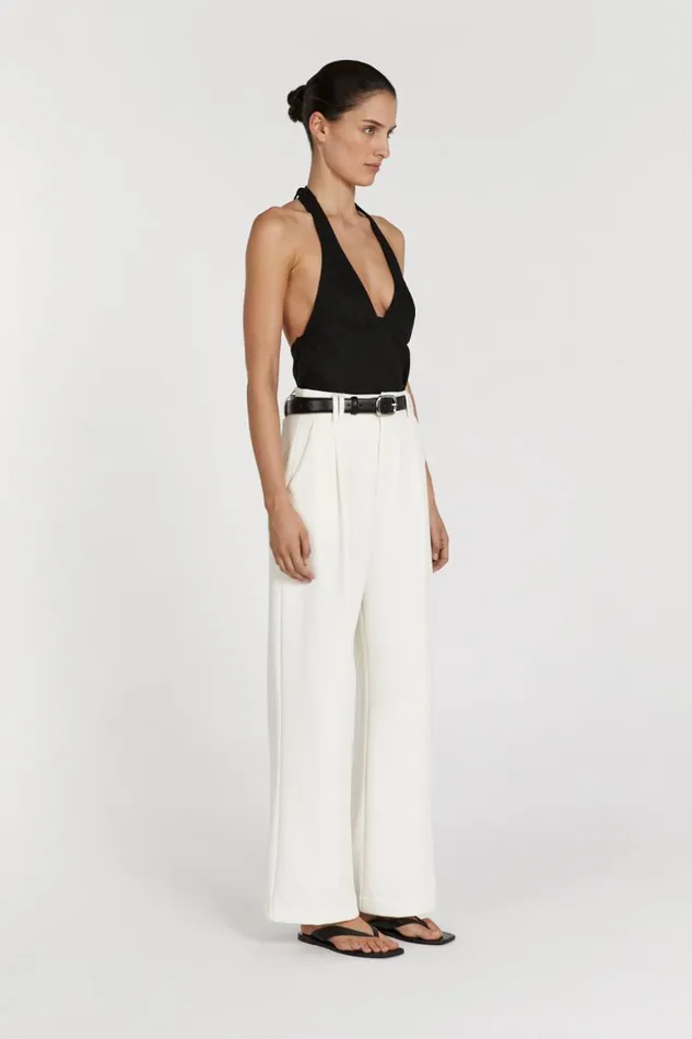 DISSH Tops AUDREY BLACK LINEN HALTER TOP 8211 Women