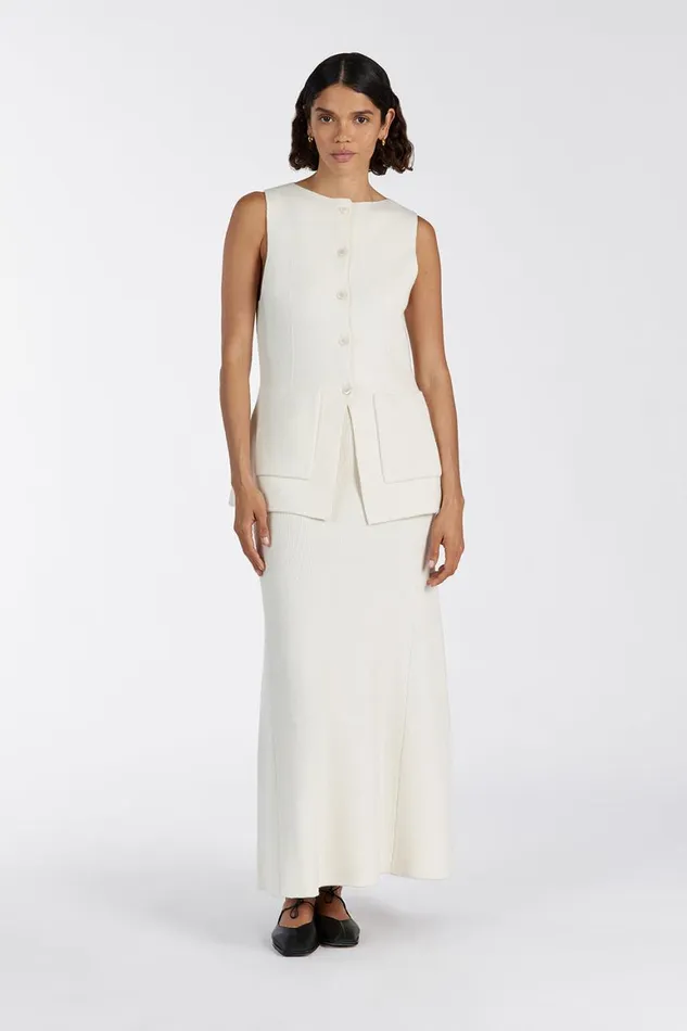 DISSH Vests AVA CREAM LONGINE KNIT VEST 8211 Women