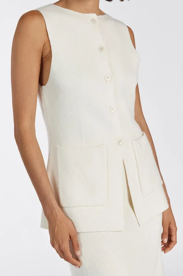 DISSH Vests AVA CREAM LONGINE KNIT VEST 8211 Women