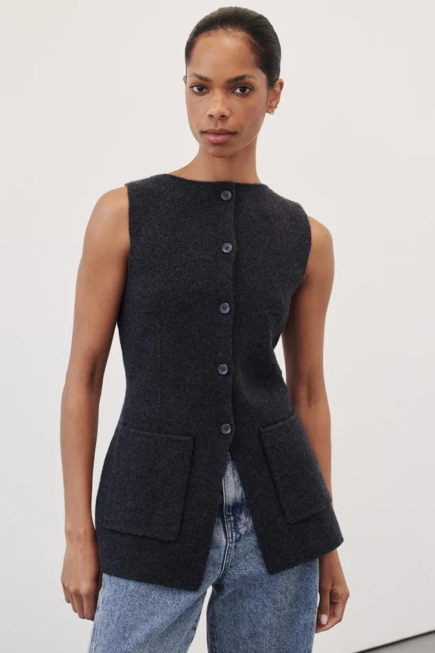 DISSH Vests AVA INK LONGINE KNIT VEST 8211 Women