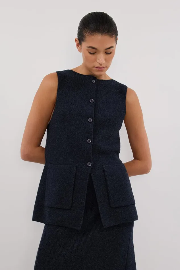 DISSH Vests AVA INK LONGINE KNIT VEST 8211 Women