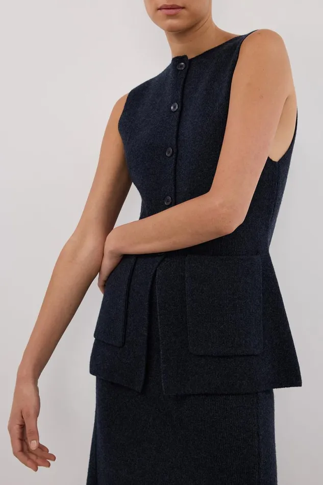 DISSH Vests AVA INK LONGINE KNIT VEST 8211 Women