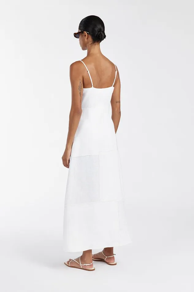 DISSH White Dresses CATIE WHITE PATCHWORK MIDI DRESS 8211 Women