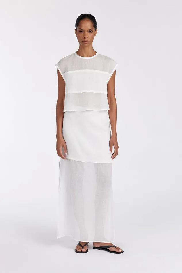 DISSH White Tops KAI WHITE RAMIE PANELLED TOP 8211 Women