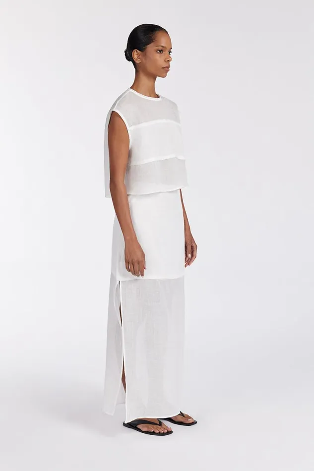 DISSH White Tops KAI WHITE RAMIE PANELLED TOP 8211 Women