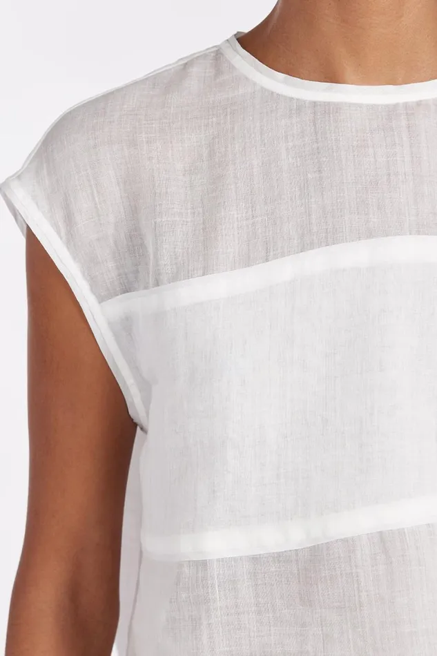 DISSH White Tops KAI WHITE RAMIE PANELLED TOP 8211 Women
