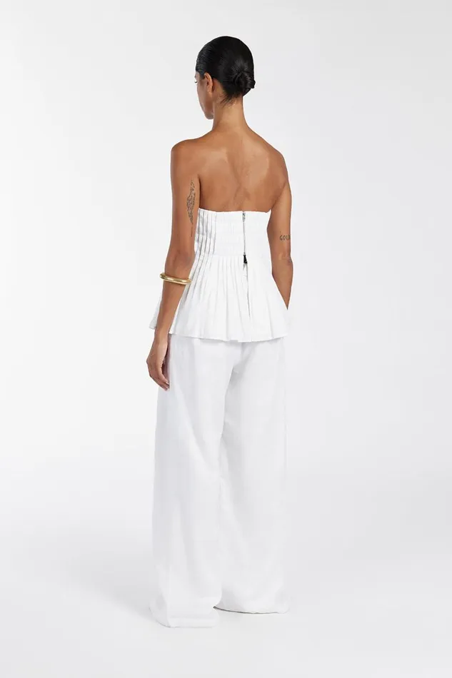DISSH White Tops PAIGE WHITE LINEN BLEND TOP 8211 Women