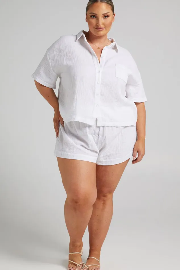 Donita Top 8211 Button Up Shirt Top In White Women Showpo Modest Clothing
