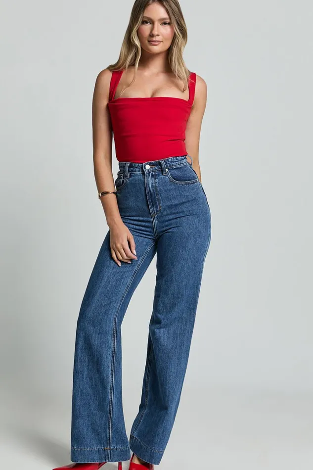 Donna Top 8211 Cowl Neck Corset Top In Red Women Showpo Tops