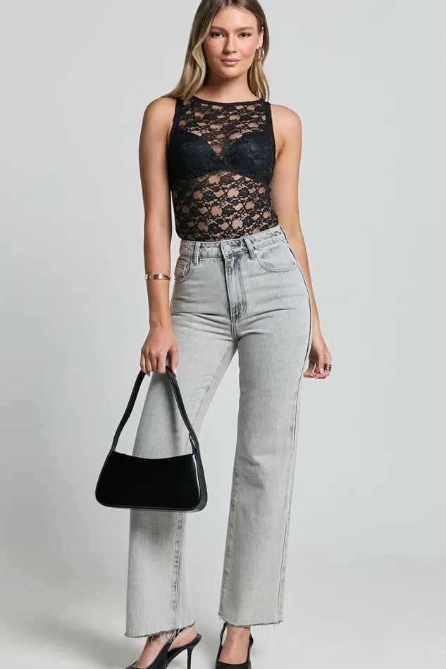 Dorothy Bodysuit 8211 Sleeveless Lace Bodysuit In Black Women Showpo Tops