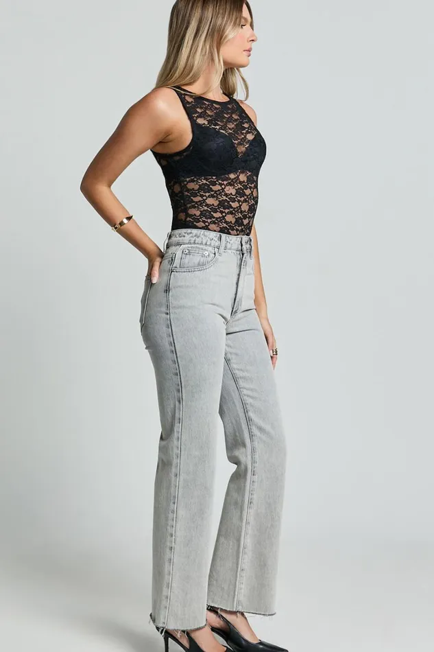 Dorothy Bodysuit 8211 Sleeveless Lace Bodysuit In Black Women Showpo Tops