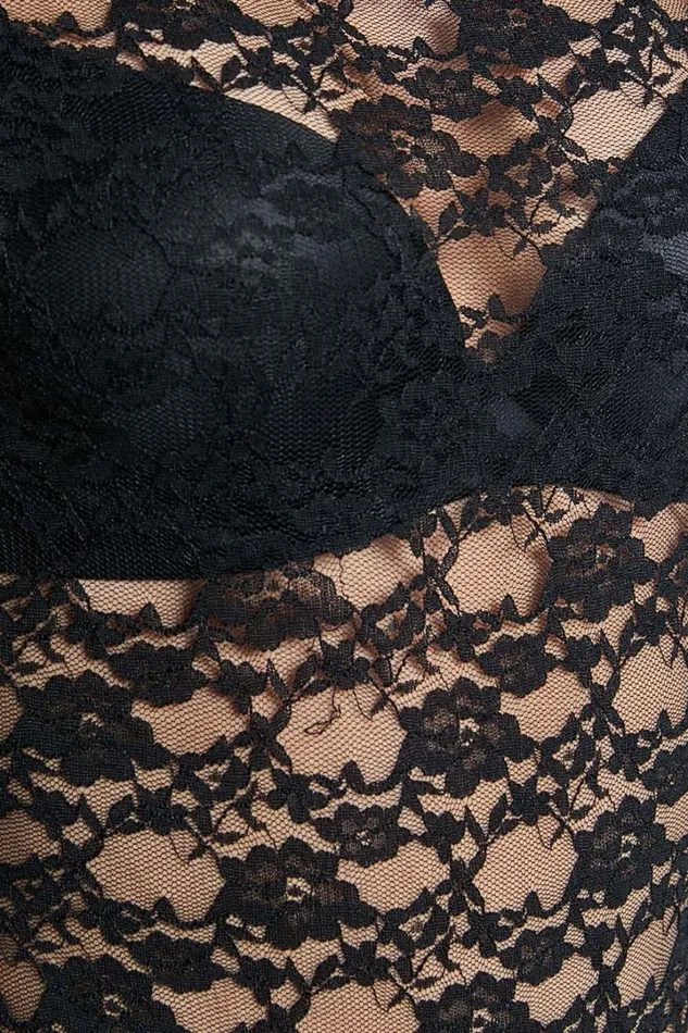 Dorothy Bodysuit 8211 Sleeveless Lace Bodysuit In Black Women Showpo Tops