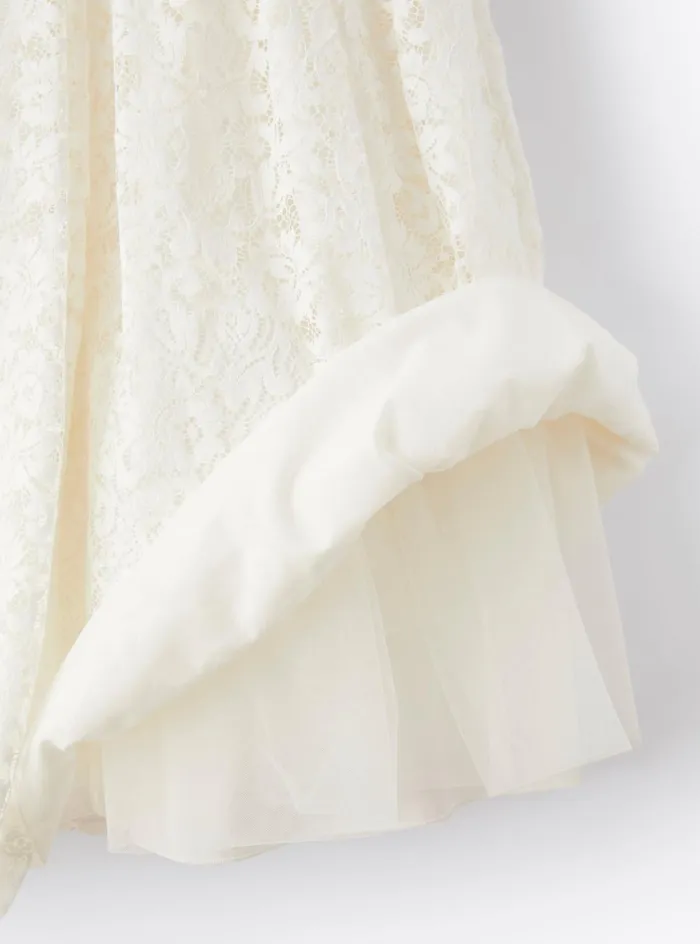 Dresses Girl 216 Il Gufo Fulllength Dress In Lace With Belt