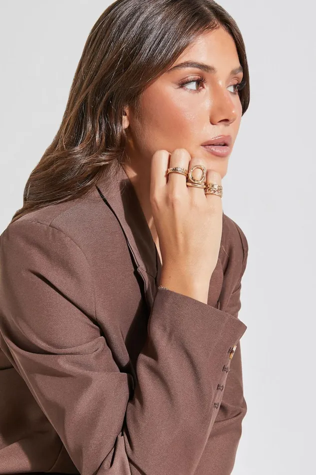 Dylan 5 Ring Pack 8211 Irregular Shape Detail 5x Ring Pack In Gold Women Showpo Rings