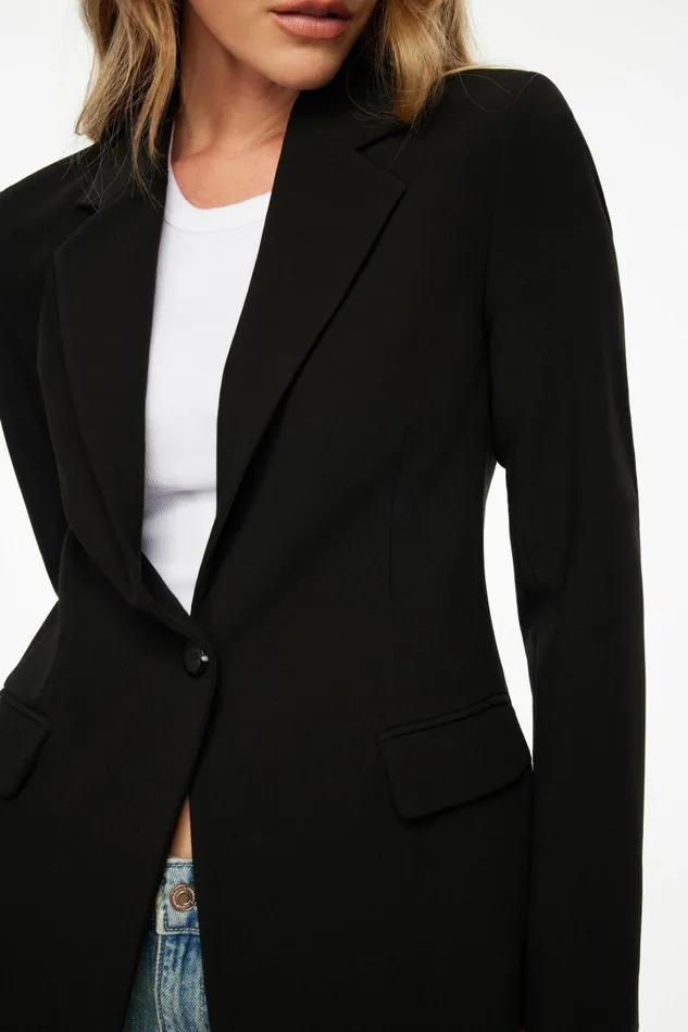 Dynamite Blazers and Vests Women Adeline Single Breasted Blazer Black