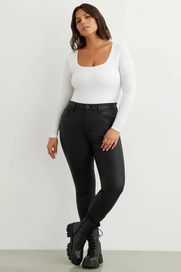 Dynamite Bodysuits Women Maren Sculpt Square Neck Bodysuit White
