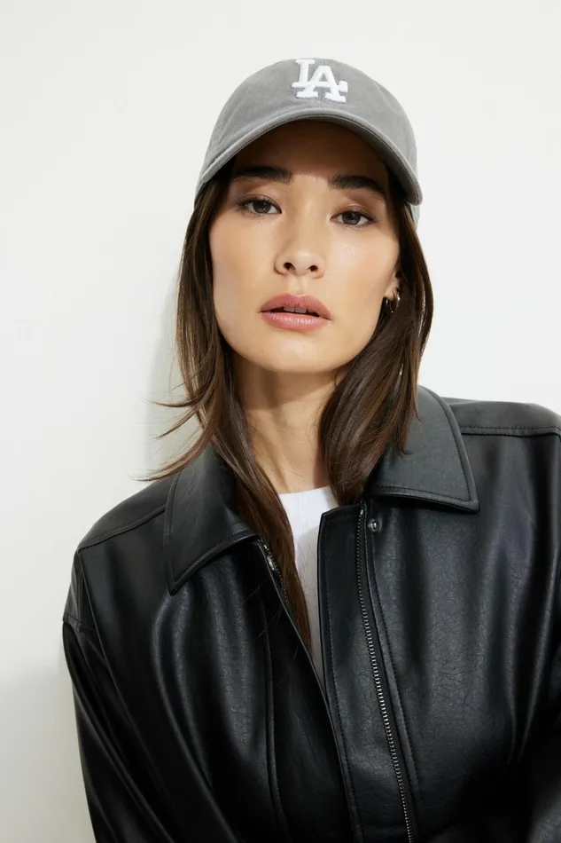 Dynamite Caps and Hats Women Los Angeles Clean Up Cap Gray