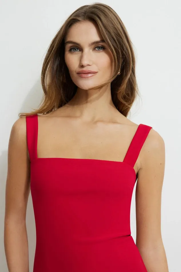 Dynamite Dresses and Jumpsuits Women Open Back Midi Dress Red