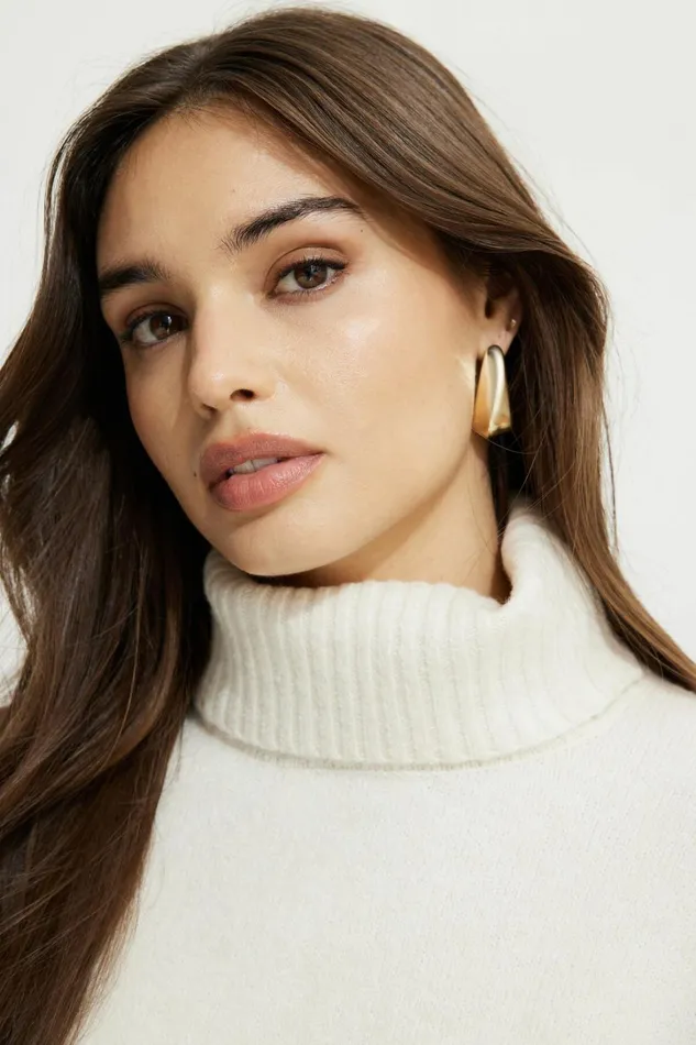 Dynamite Earrings Women Folded Teardrop Earrings Yellow