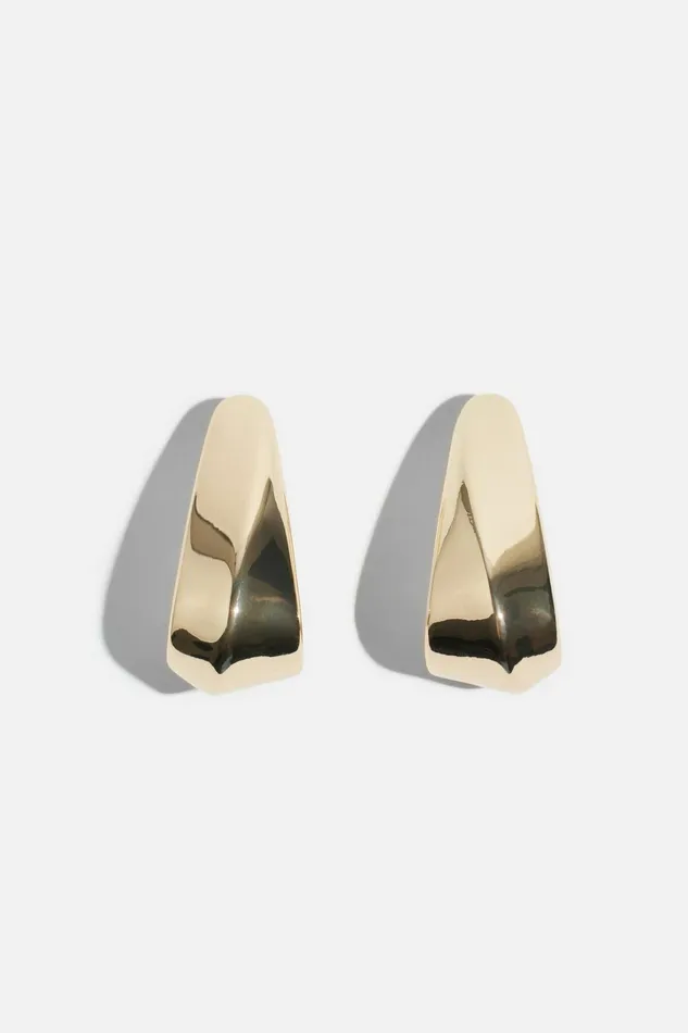 Dynamite Earrings Women Folded Teardrop Earrings Yellow