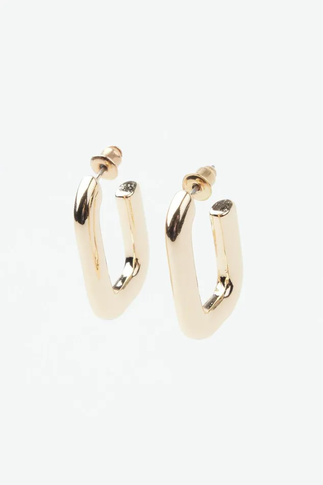 Dynamite Earrings Women Oval Open Square Hoop Earrings YELLOW