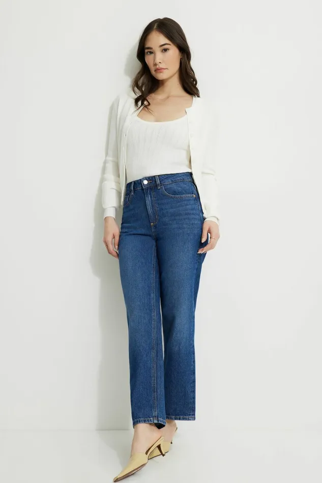 Dynamite Jeans and Denim Women Justina Straight Jeans Blue