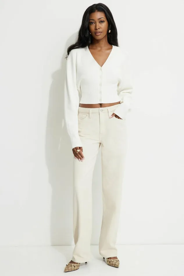 Dynamite Jeans and Denim Women Mika Relaxed Straight Jeans Beige