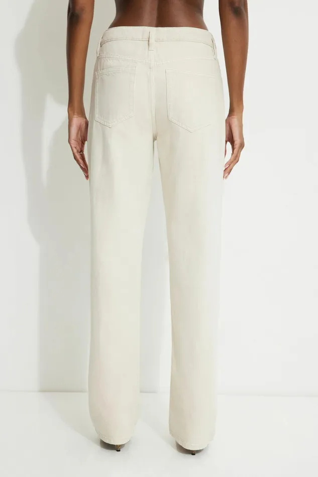 Dynamite Jeans and Denim Women Mika Relaxed Straight Jeans Beige
